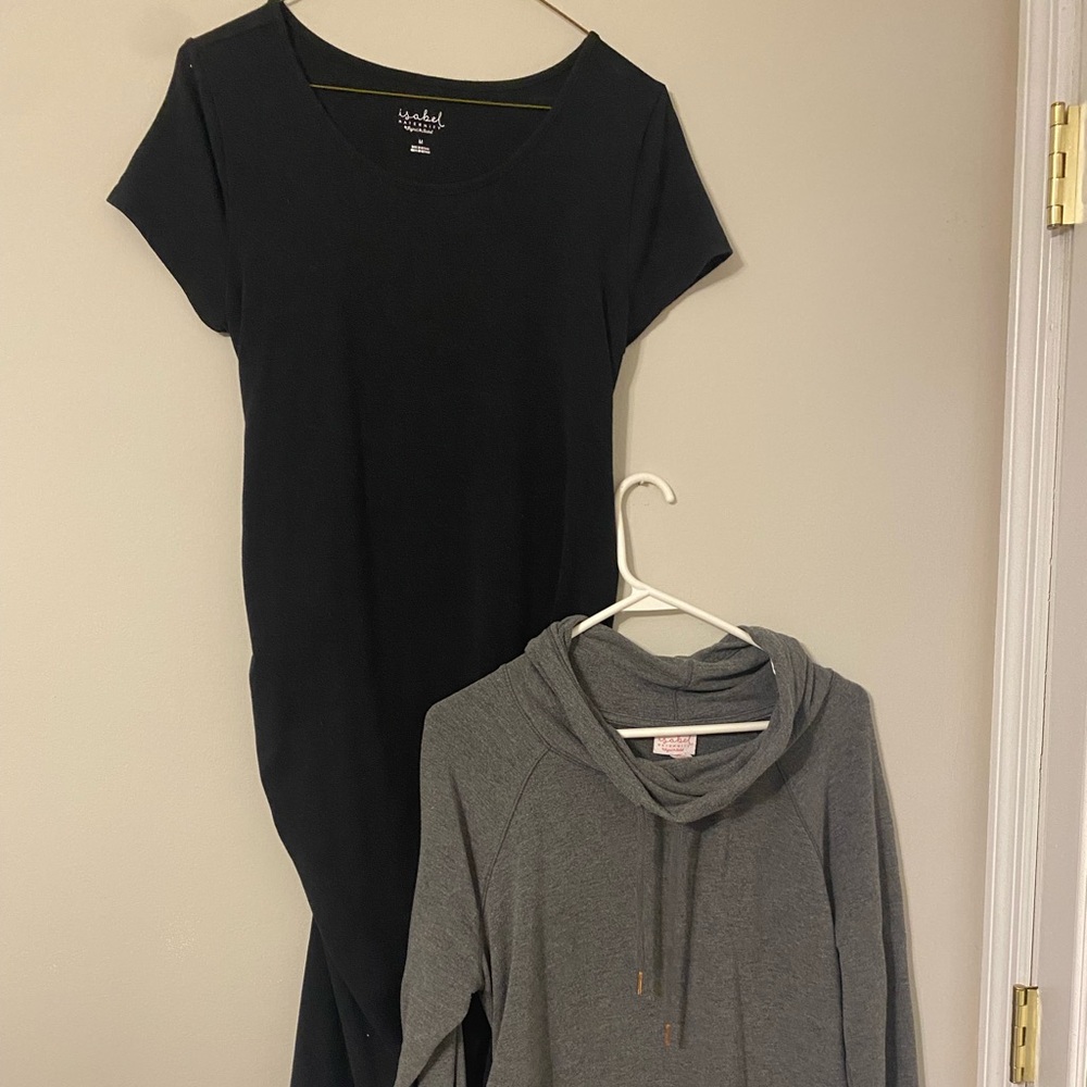 Ingrid and Isabel maternity dress and sweatshirt bundle size medium